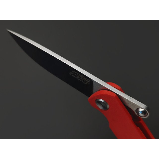 Saro нож складной фрикционный Микрос сталь Aus-10 satin, рукоять G10 red