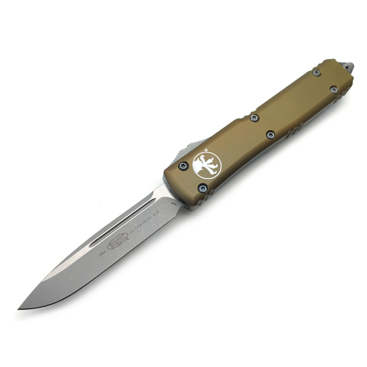 Microtech нож автоматический Ultratech S/E 121-10APOD сталь M390 apocalyptic wash, рукоять Aluminum 6061-T6 olive