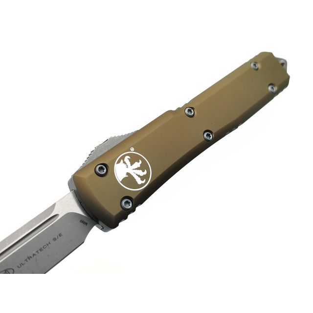 Microtech нож автоматический Ultratech S/E 121-10APOD сталь M390 apocalyptic wash, рукоять Aluminum 6061-T6 olive