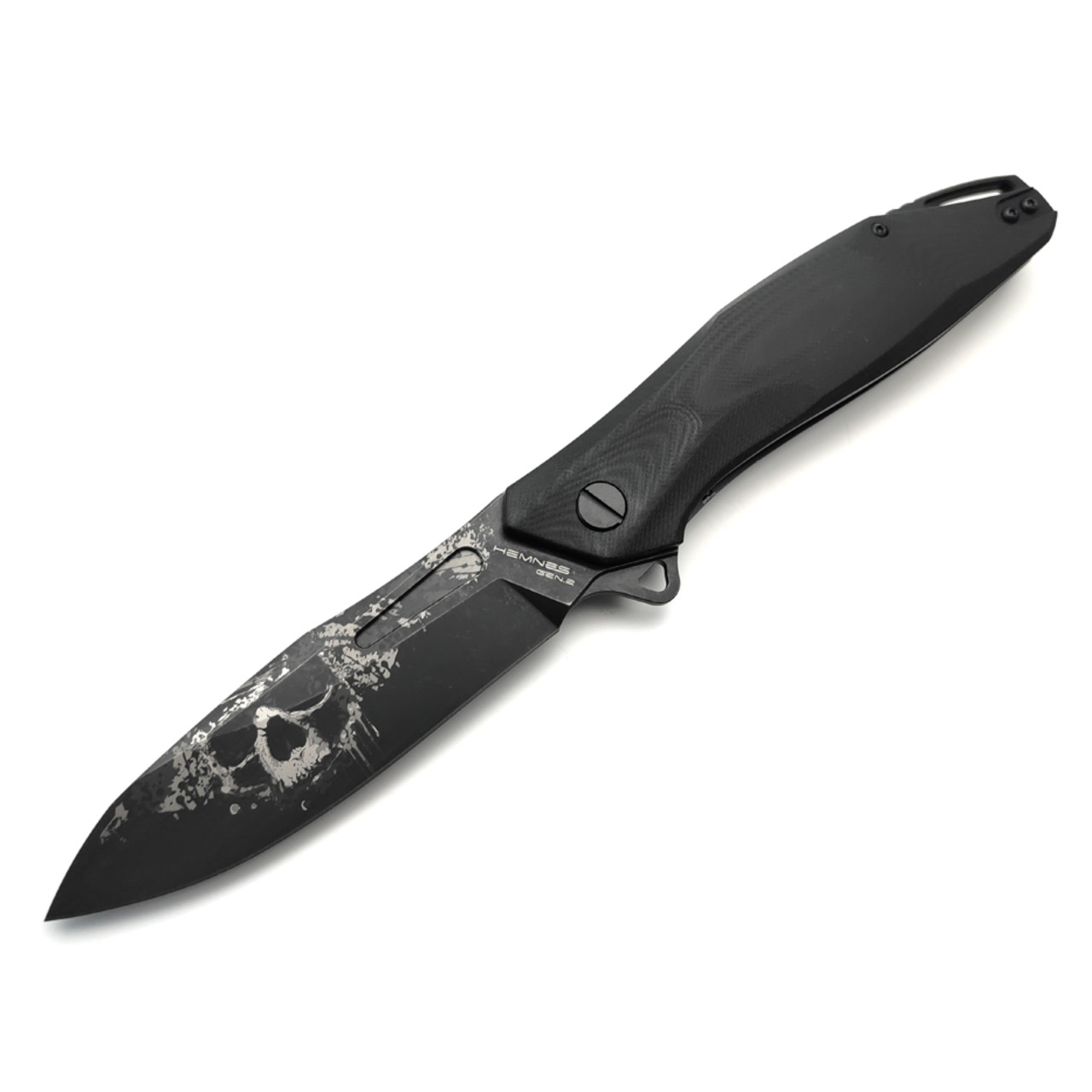Mr.Blade складной нож Hemnes Gen.2 LE Ghost сталь D2 блэквош, лазерная гравировка, рукоять G10 black