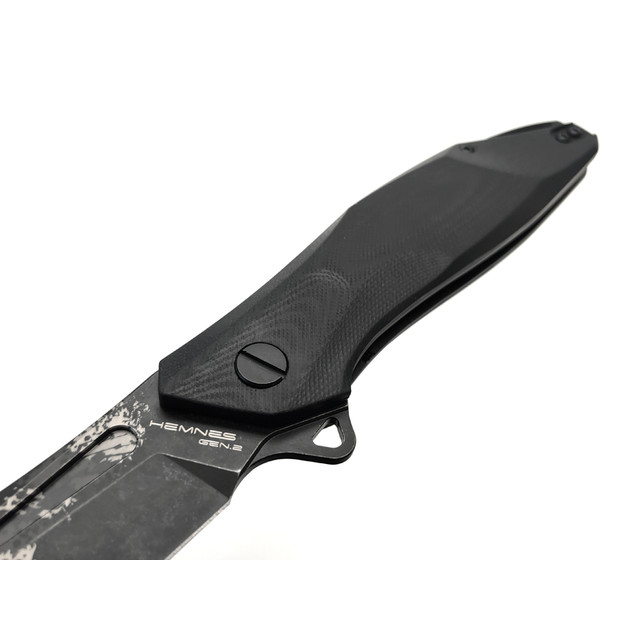 Mr.Blade складной нож Hemnes Gen.2 LE Ghost сталь D2 блэквош, лазерная гравировка, рукоять G10 black
