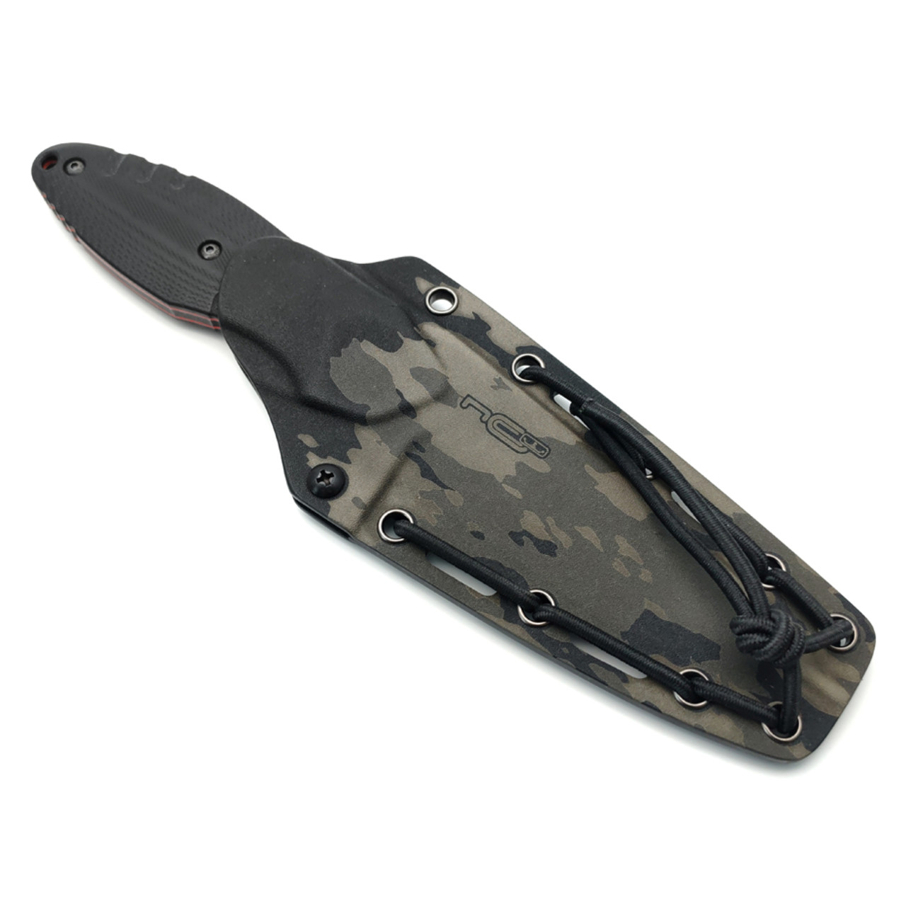 N.C.Custom нож Talion сталь VG-10 блэквош, рукоять G10 black & red