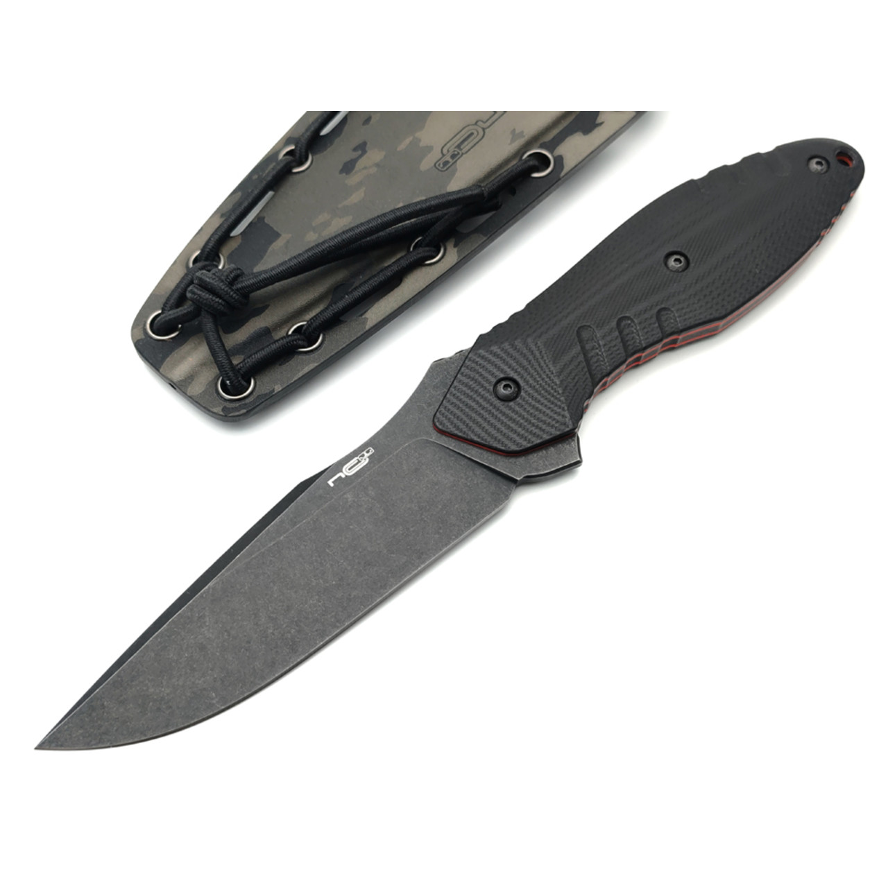 N.C.Custom нож Talion сталь VG-10 блэквош, рукоять G10 black & red