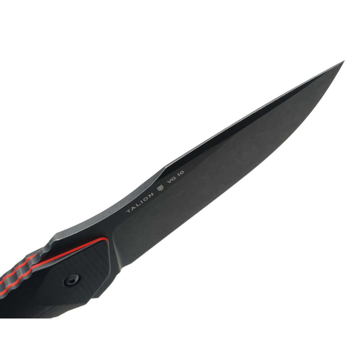 N.C.Custom нож Talion сталь VG-10 блэквош, рукоять G10 black & red