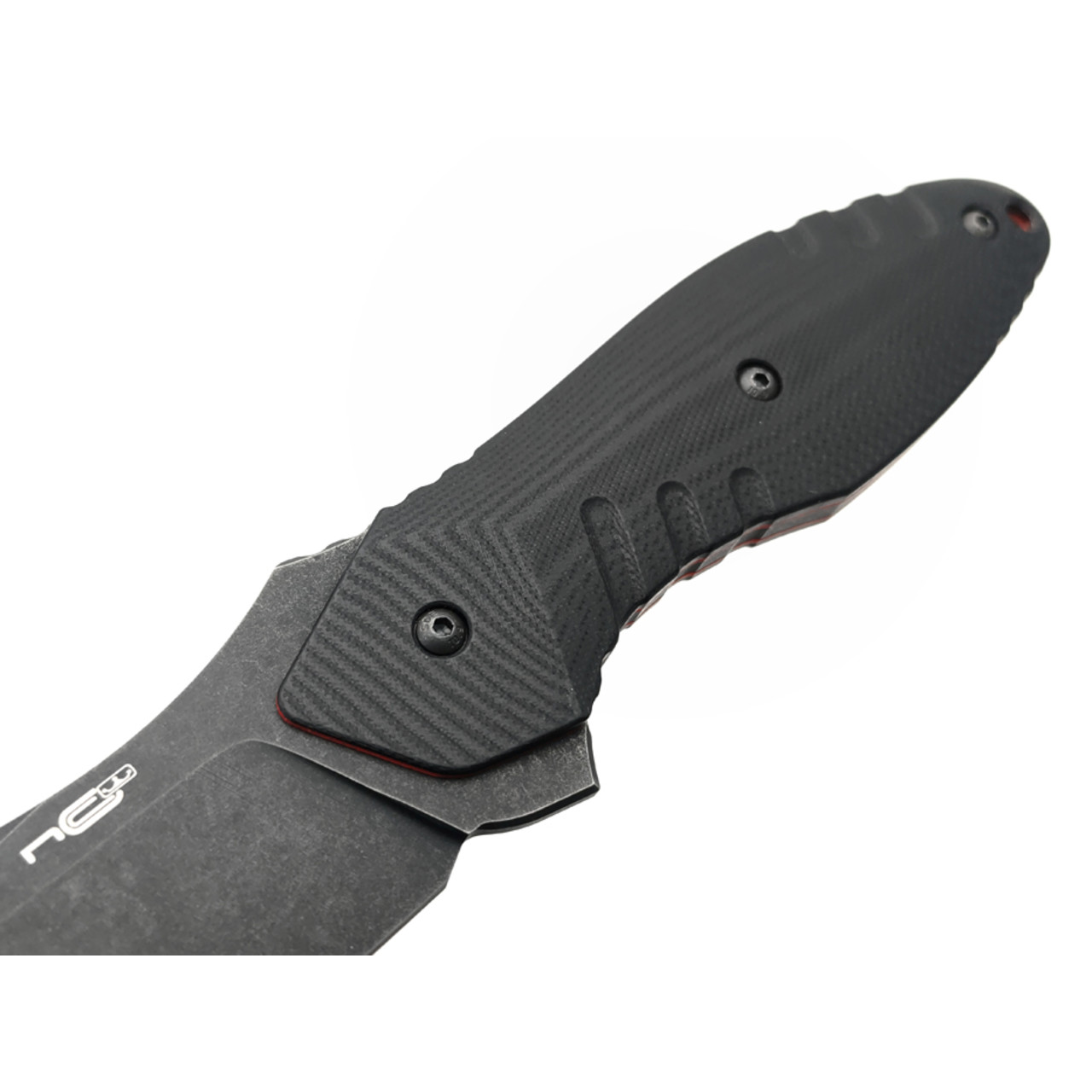 N.C.Custom нож Talion сталь VG-10 блэквош, рукоять G10 black & red