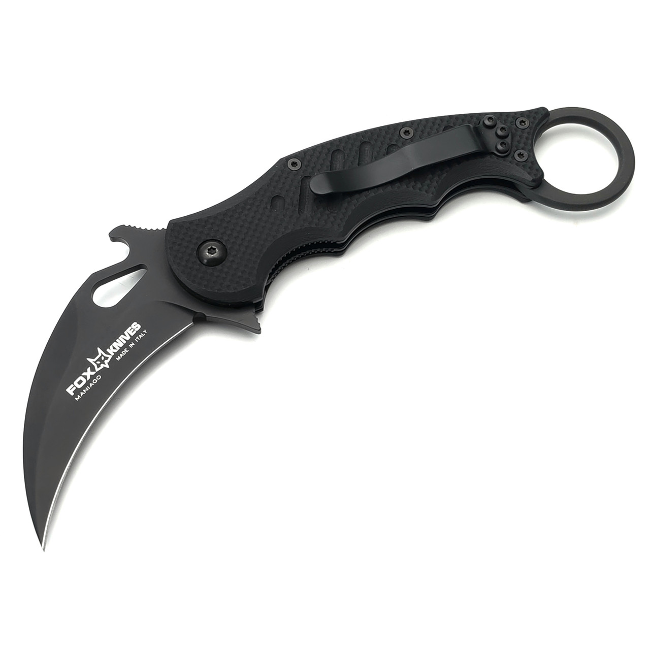 Fox нож складной Karambit 479 сталь N690Co, рукоять G10 black
