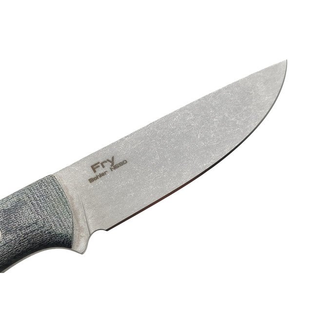N.C.Custom нож Fry сталь N690 стоунвош, рукоять микарта, ножны кожа