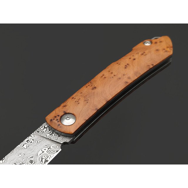 N.C.Custom нож Bro дамасская сталь, рукоять дерево Туя