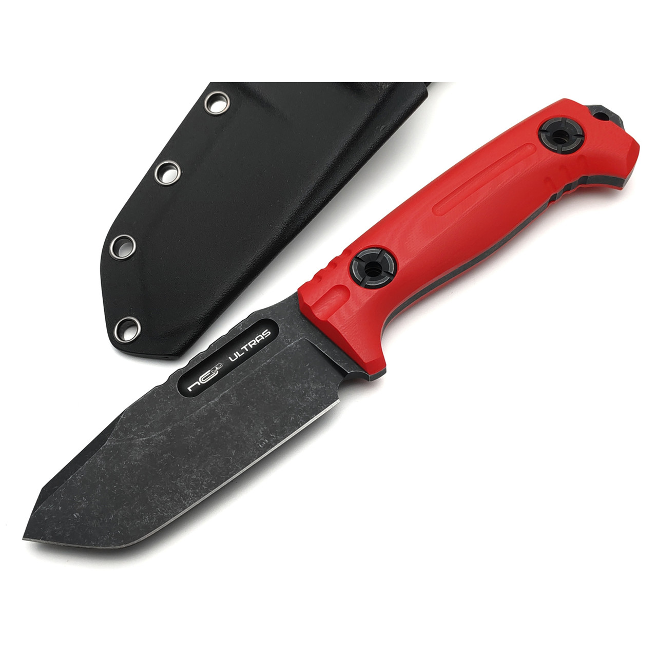 N.C.Custom нож Ultras сталь D2 блэквош, рукоять G10 red