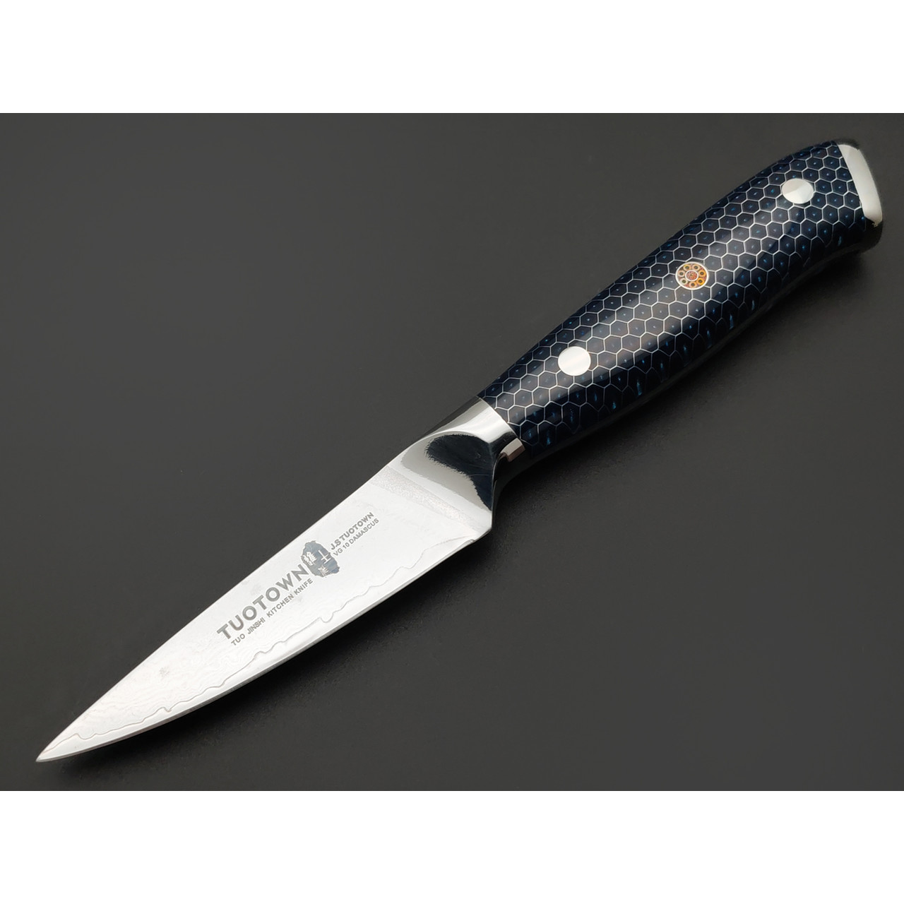 TuoTown Paring F613512 сталь Damascus VG-10, рукоять C-Tek