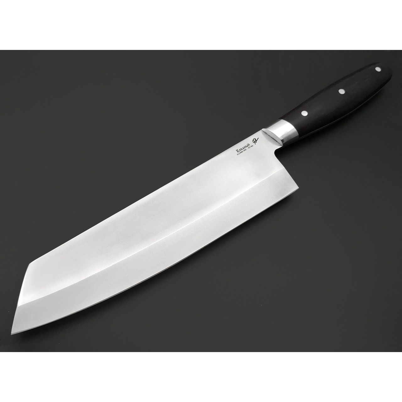Платонов Д.Г. кованый кухонный Kiritsuke нож 21 см сталь Х12МФ, рукоять Дерево граб