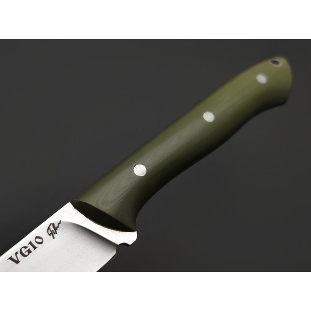 Платонов Д.Г. нож Универсал ЦМ сталь VG-10, рукоять G10 OD green