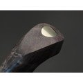 Платонов Д.Г. кованый нож Финский сталь Aus-10Co, рукоять Дерево ясень стаб. серый