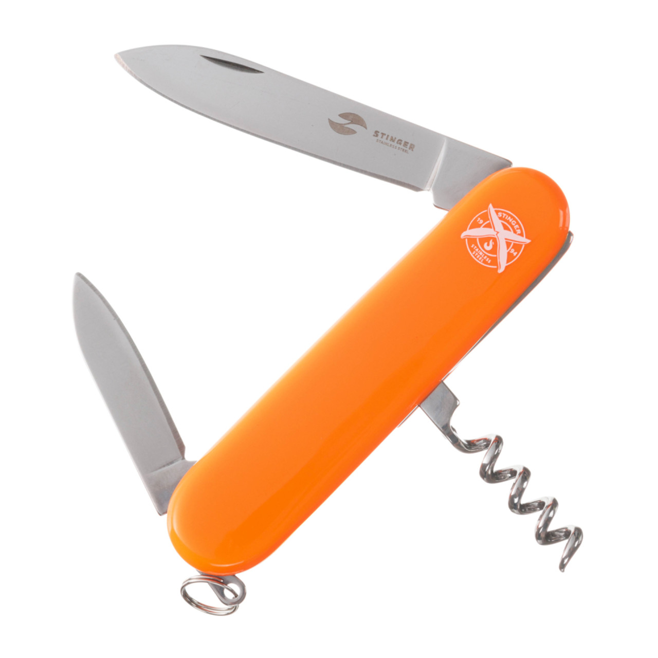 Stinger нож многофункциональный FK-K5005NH-4F (4 функции) сталь 420, рукоять ABS orange