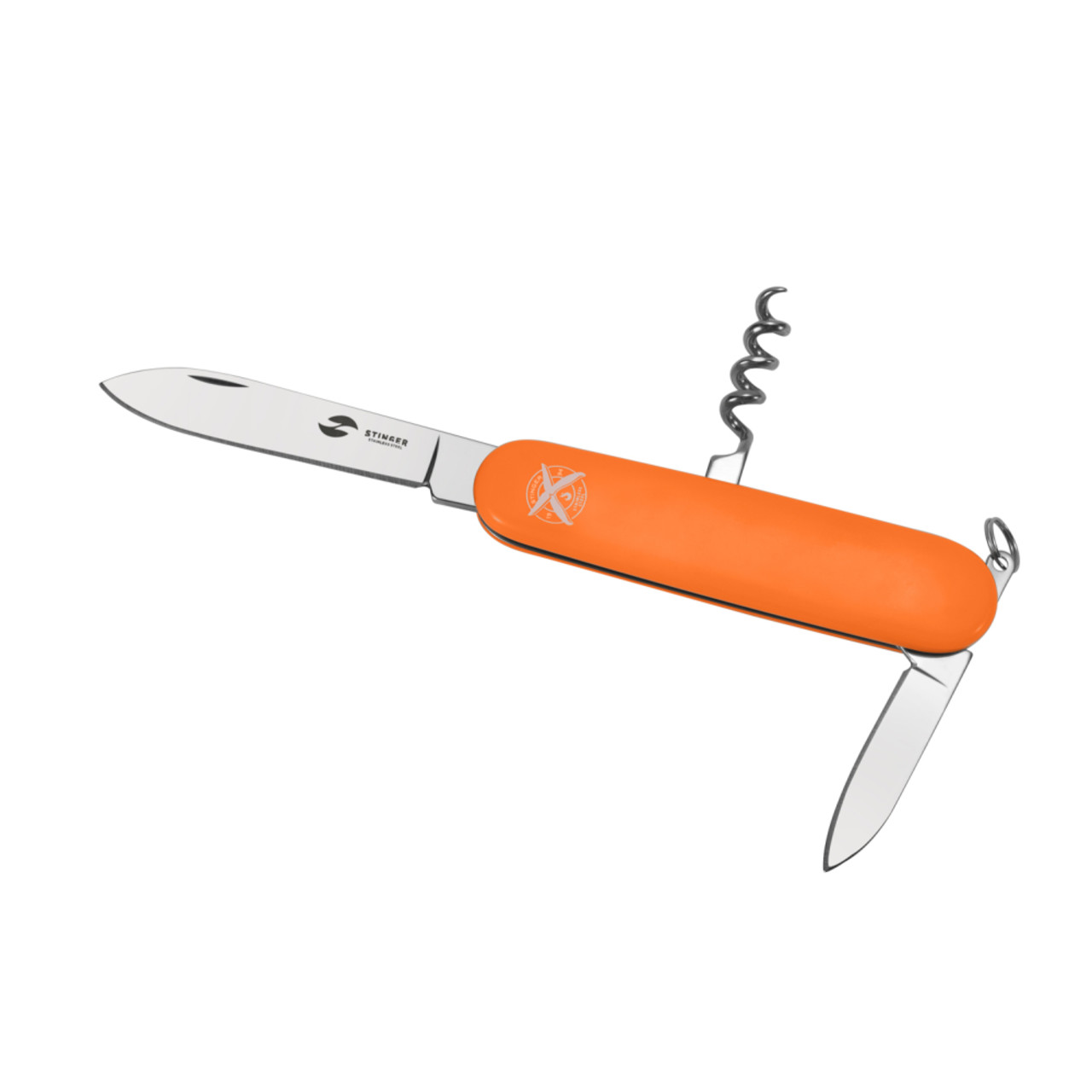 Stinger нож многофункциональный FK-K5005NH-4F (4 функции) сталь 420, рукоять ABS orange