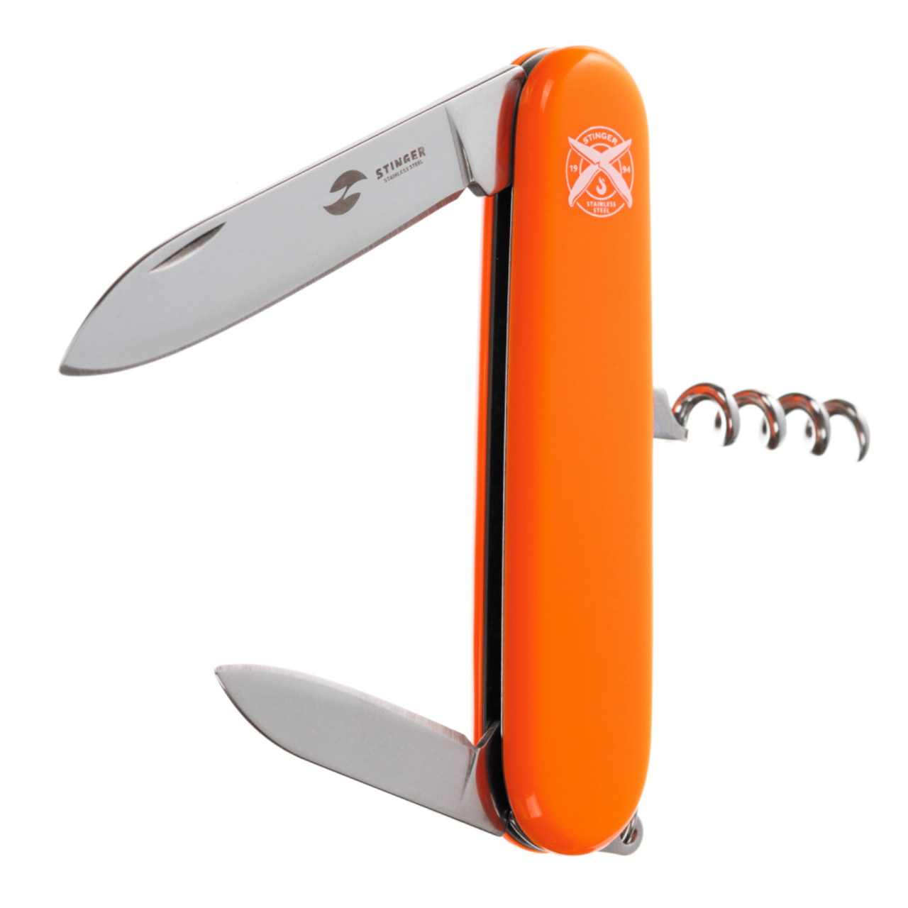 Stinger нож многофункциональный FK-K5005NH-4F (4 функции) сталь 420, рукоять ABS orange