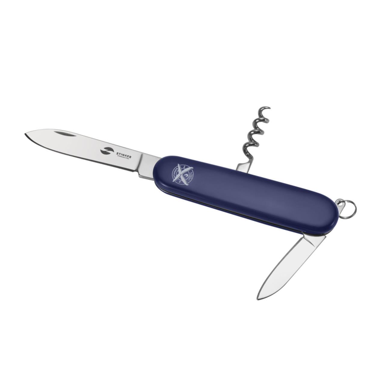 Stinger нож многофункциональный FK-K5007NH-4FB (4 функции) сталь 420, рукоять ABS blue, блистер