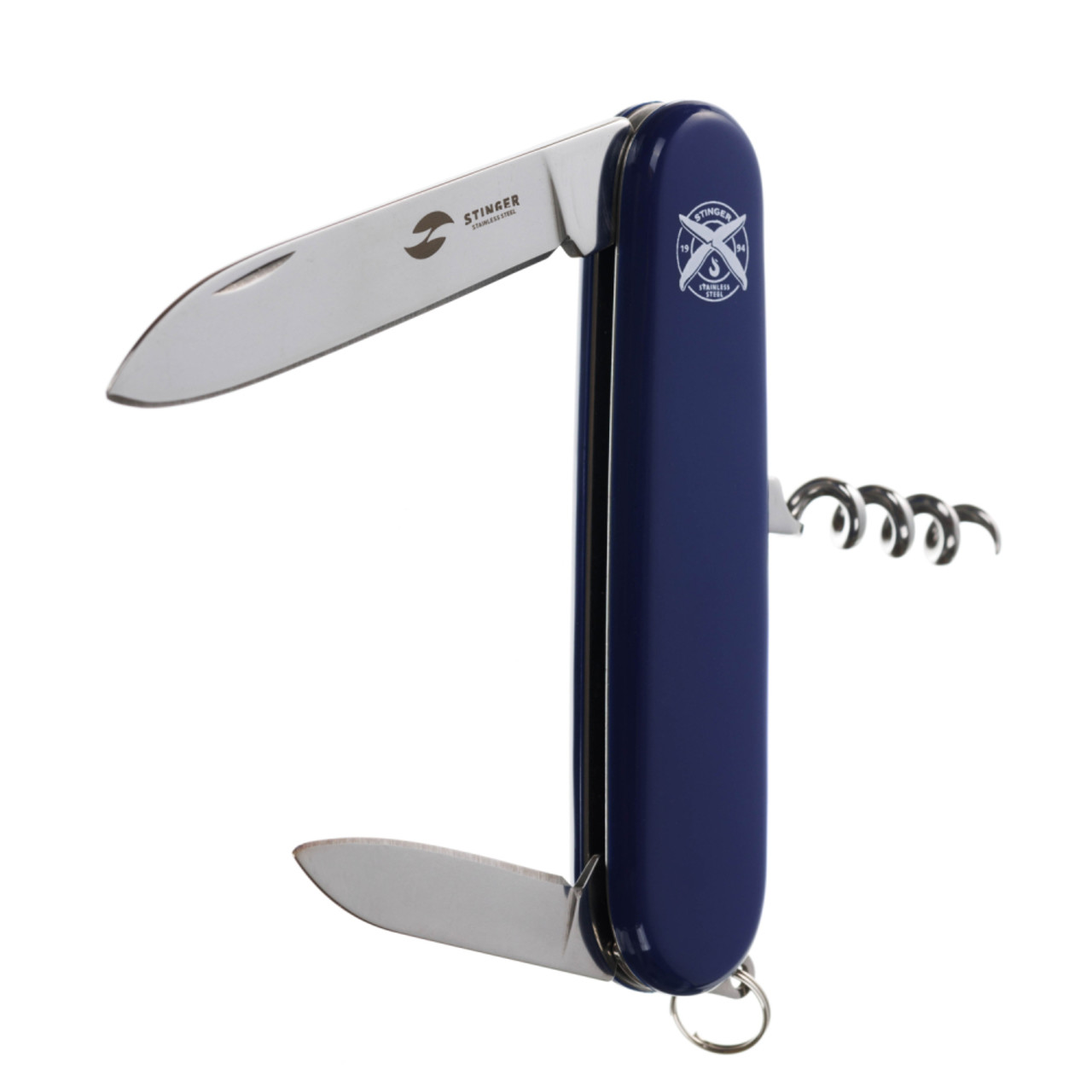 Stinger нож многофункциональный FK-K5007NH-4FB (4 функции) сталь 420, рукоять ABS blue, блистер