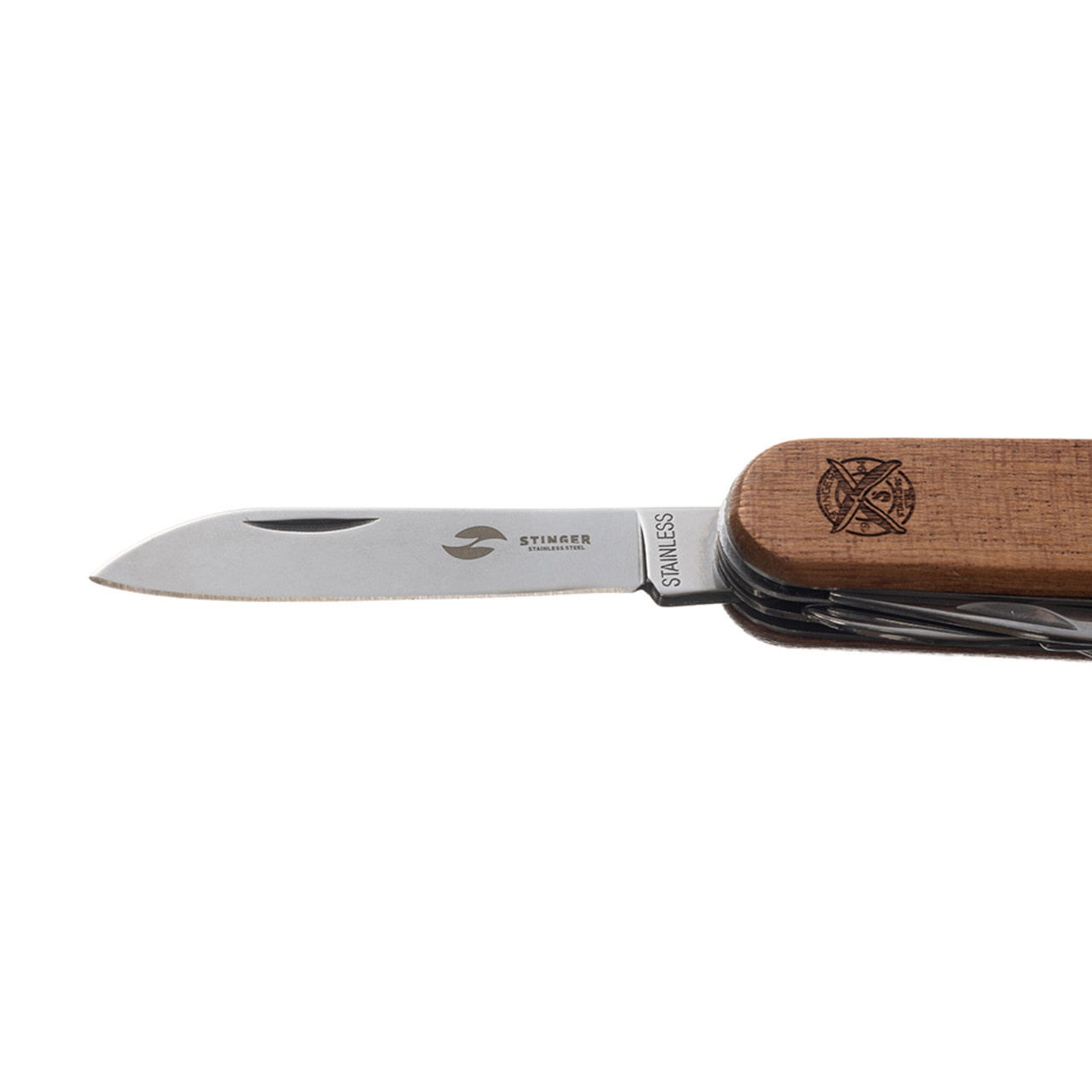 Stinger нож многофункциональный FK-K5019-8PB (13 функций) сталь 420, рукоять Дерево сапеле, блистер