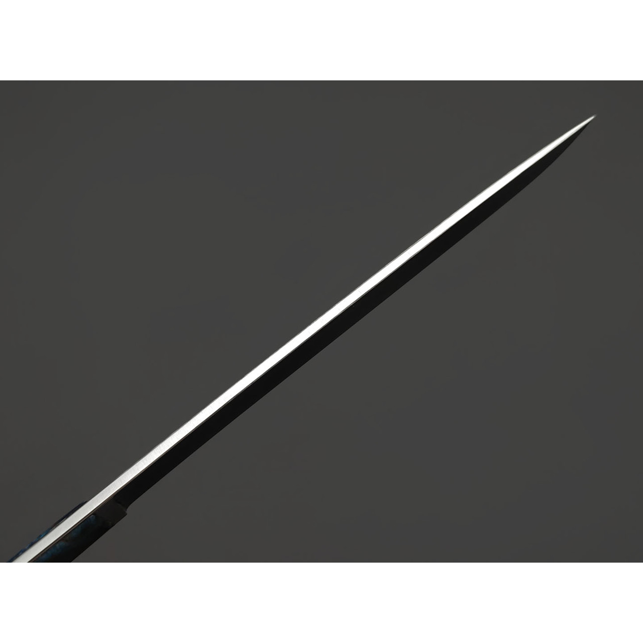 Kappush Knife нож Шип КМ040 сталь 440C полировка, рукоять стаб. Карельская берёза синяя
