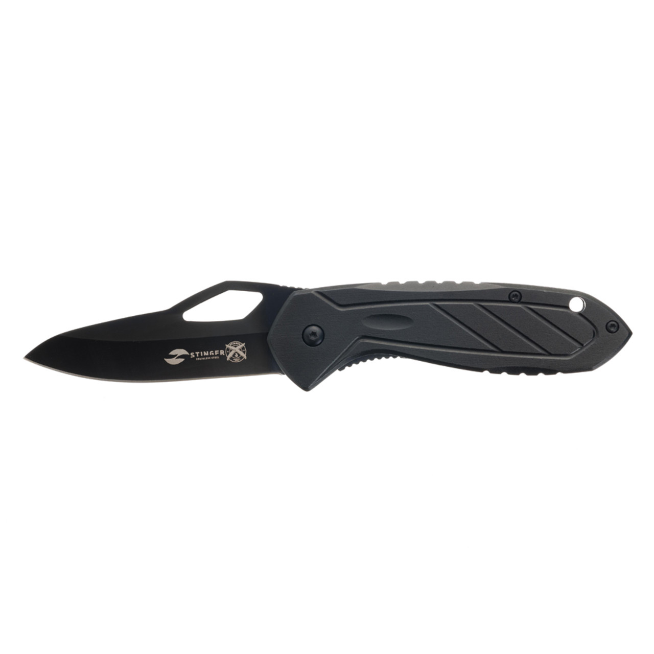 Stinger нож складной FK-A136 сталь 420 black, рукоять Aluminum black