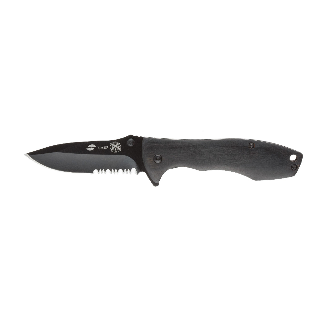 Stinger нож складной FK-632PW сталь 3Cr13 black, рукоять Pakka wood, сталь