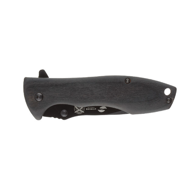 Stinger нож складной FK-632PW сталь 3Cr13 black, рукоять Pakka wood, сталь