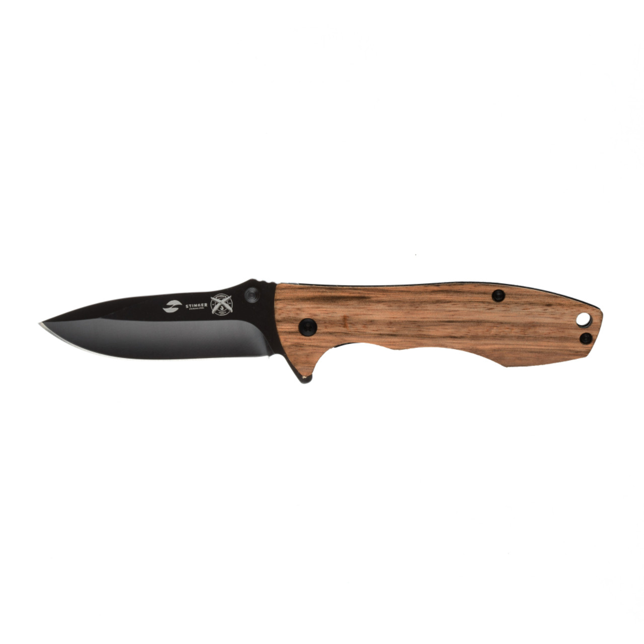 Stinger нож складной FK-632ZW сталь 3Cr13 black, рукоять Дерево зебрано, сталь