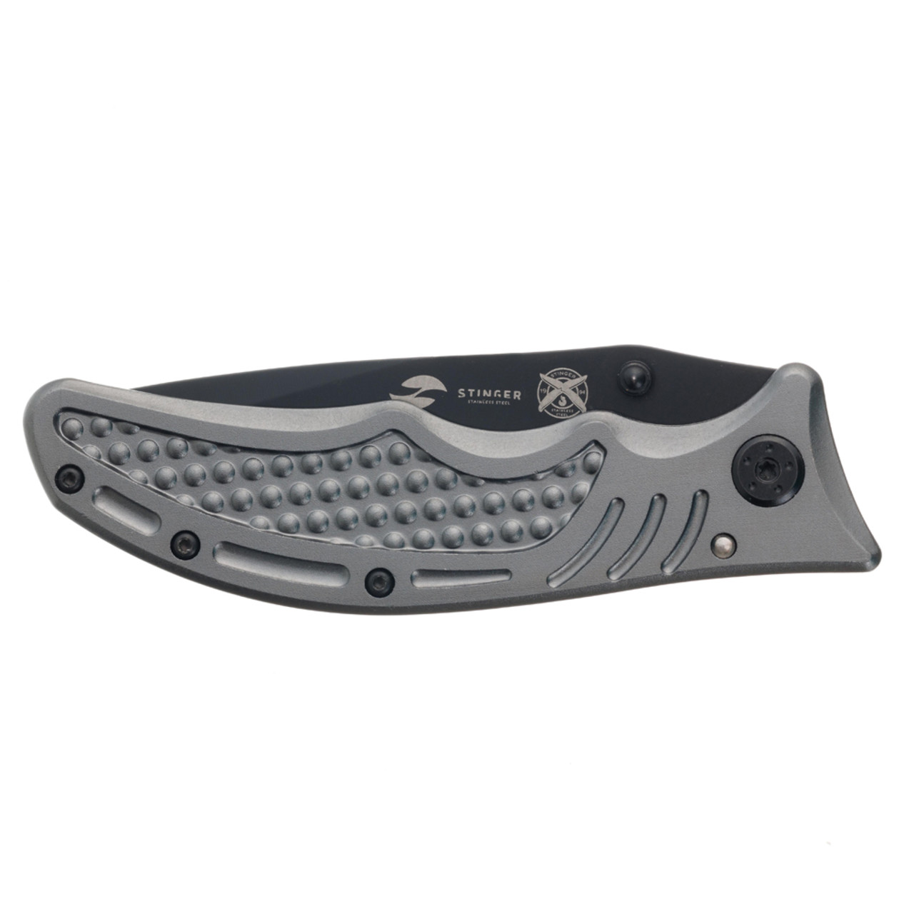 Stinger нож складной YD-7918EY сталь 420 black, рукоять Aluminum grey