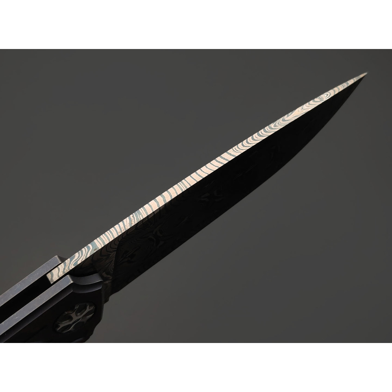 Влад Матвеев складной нож VM60 мозаичный дамаск, Титан Carbon fiber chaotic copper