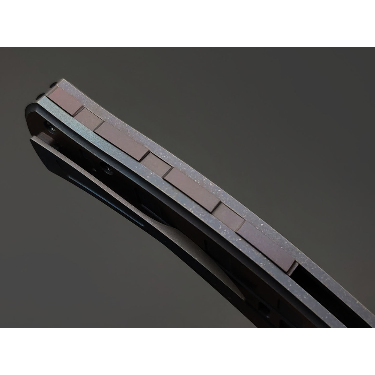 Влад Матвеев складной нож VM60 мозаичный дамаск, Титан Carbon fiber chaotic copper