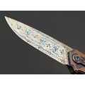 Влад Матвеев складной нож VM60 мозаичный дамаск, Титан Carbon fiber chaotic copper