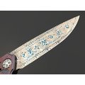 Влад Матвеев складной нож VM60 мозаичный дамаск, Титан Carbon fiber chaotic copper