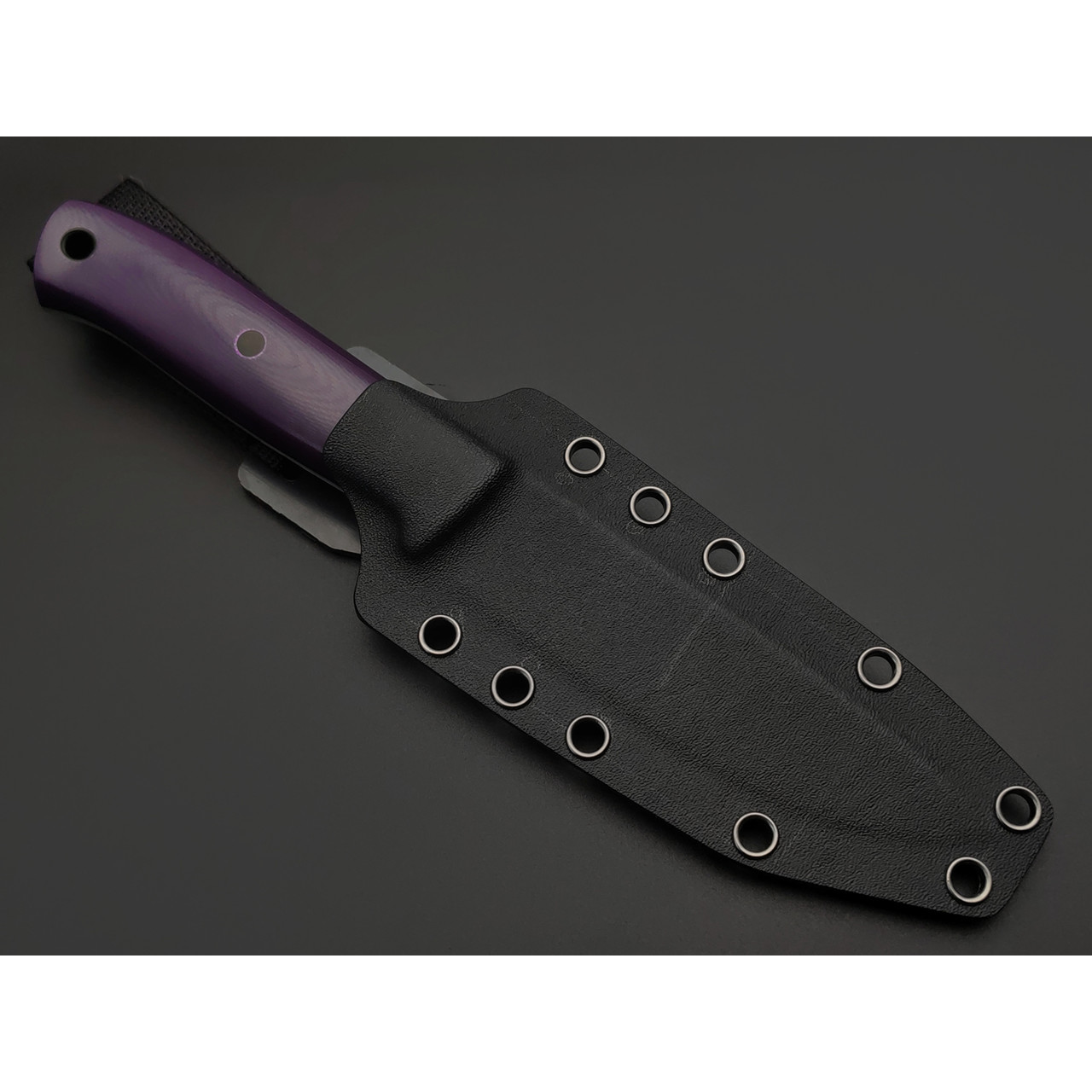 Zh Knives нож Bullet сталь N690 satin, рукоять G10 purple & black, пины карбон