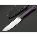 Zh Knives нож Bullet сталь N690 satin, рукоять G10 purple & black, пины карбон