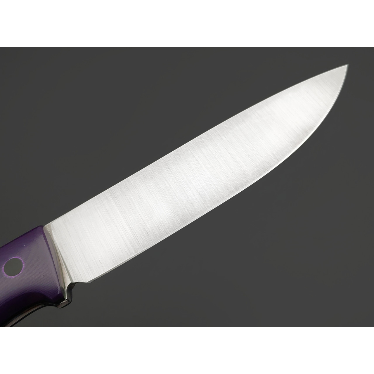 Zh Knives нож Bullet сталь N690 satin, рукоять G10 purple & black, пины карбон