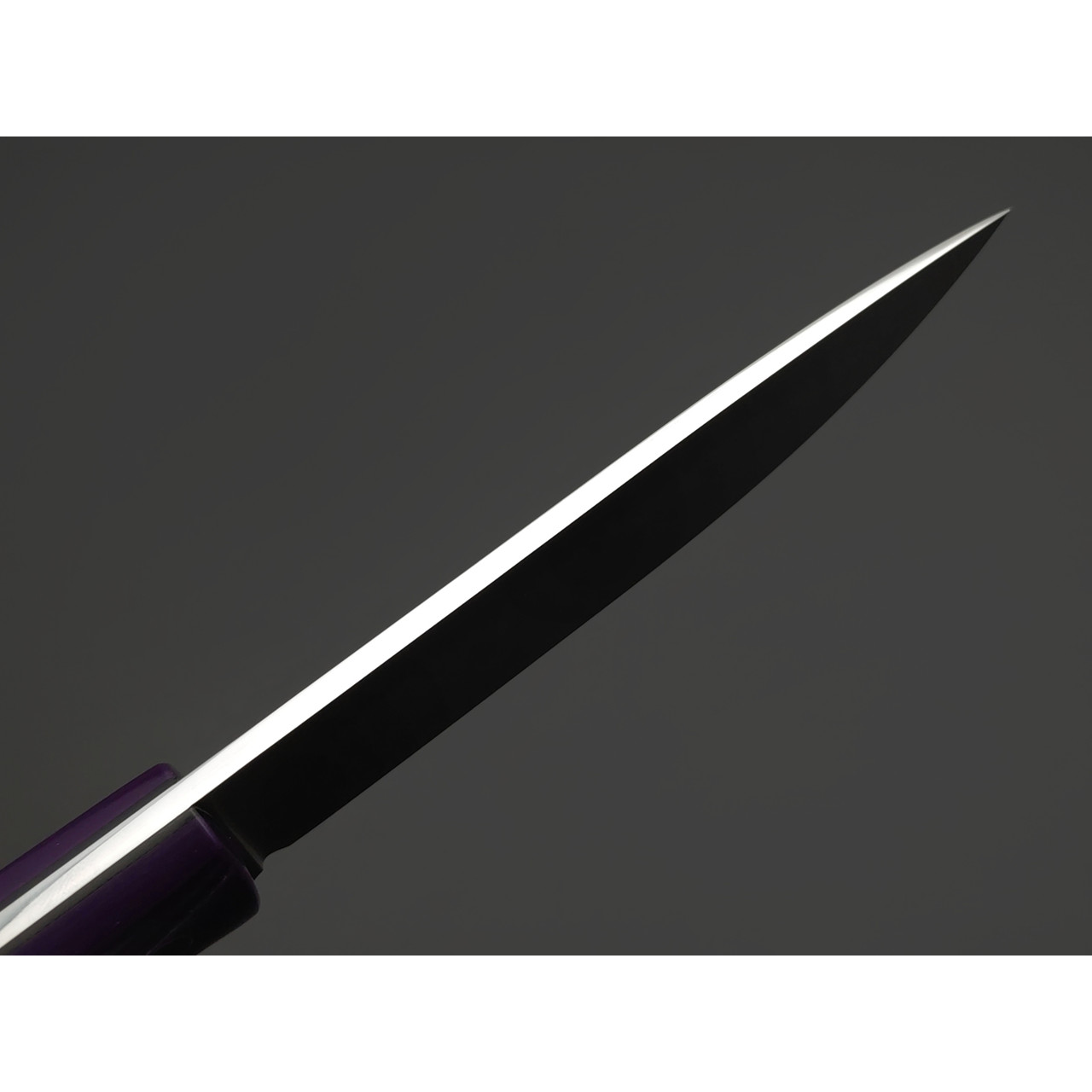 Zh Knives нож Bullet сталь N690 satin, рукоять G10 purple & black, пины карбон