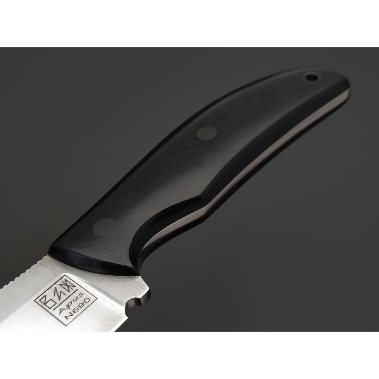 Zh Knives нож Palmistry сталь N690 satin, рукоять G10 black, пины карбон