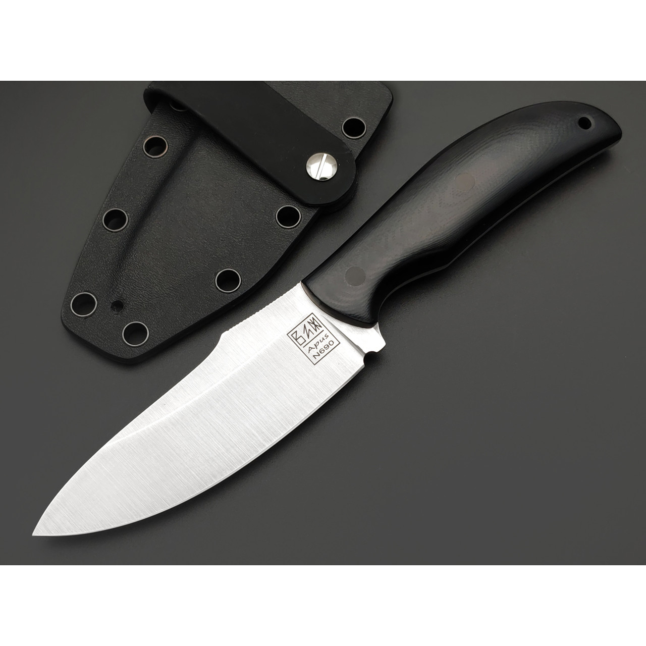 Zh Knives нож Palmistry Maxi сталь N690 satin, рукоять G10 black, пины карбон