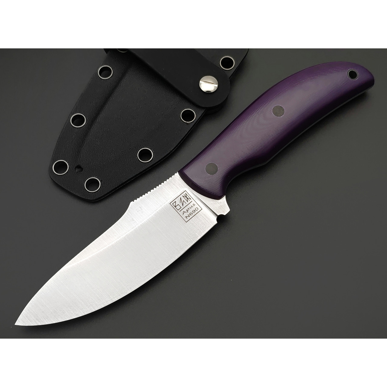 Zh Knives нож Palmistry Maxi сталь N690 satin, рукоять G10 purple, пины карбон
