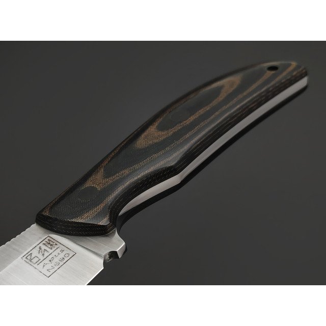 Zh Knives нож Palmistry Maxi сталь N690 satin, рукоять Micarta dark green & olive, пины карбон
