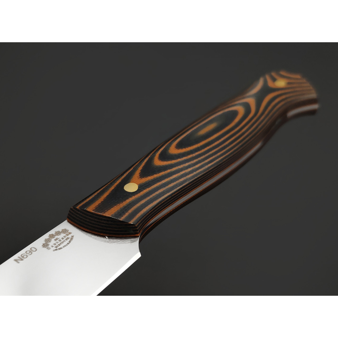 Товарищество Завьялова большой филейный нож №1 сталь N690, рукоять G10 black & orange