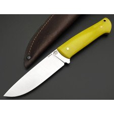 Товарищество Завьялова нож Бригадир сталь Cor-X, рукоять G10 jade yellow, латунь