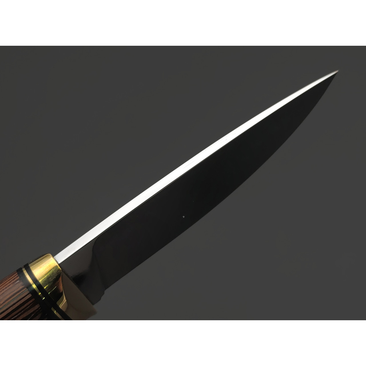 Товарищество Завьялова нож Шаман сталь N690, рукоять Венге, латунь, G10 black