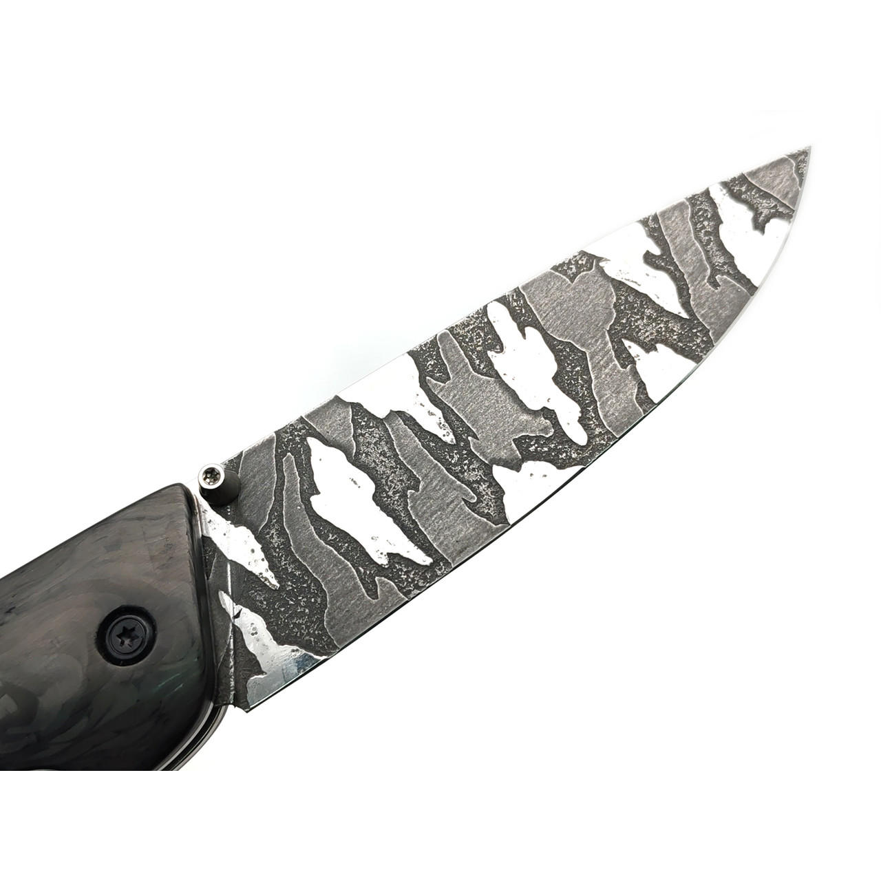 Товарищество Завьялова складной нож Бизон сталь CPR, рукоять Зирикот, carbon fiber, G10 red, blue & white