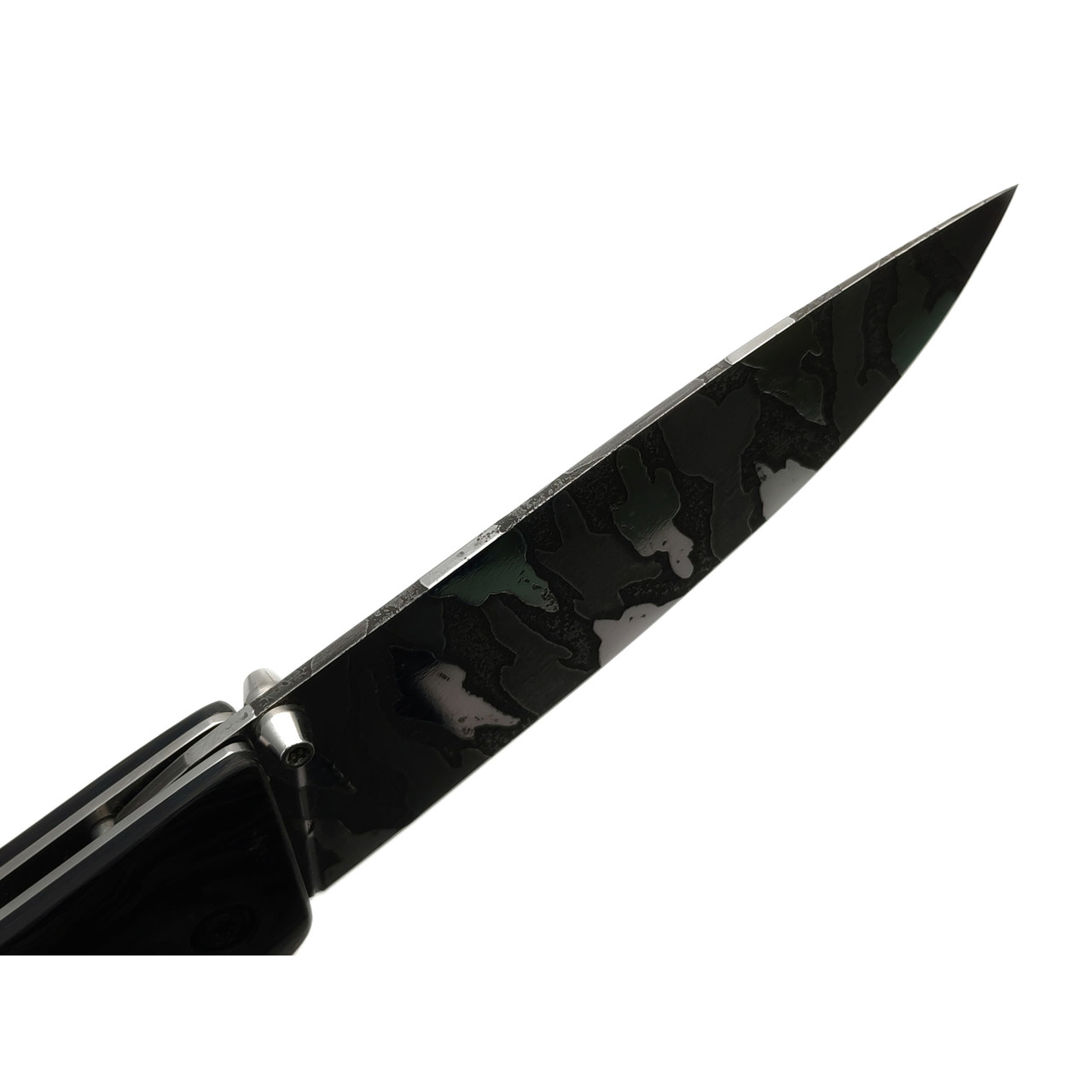 Товарищество Завьялова складной нож Бизон сталь CPR, рукоять Зирикот, carbon fiber, G10 red, blue & white