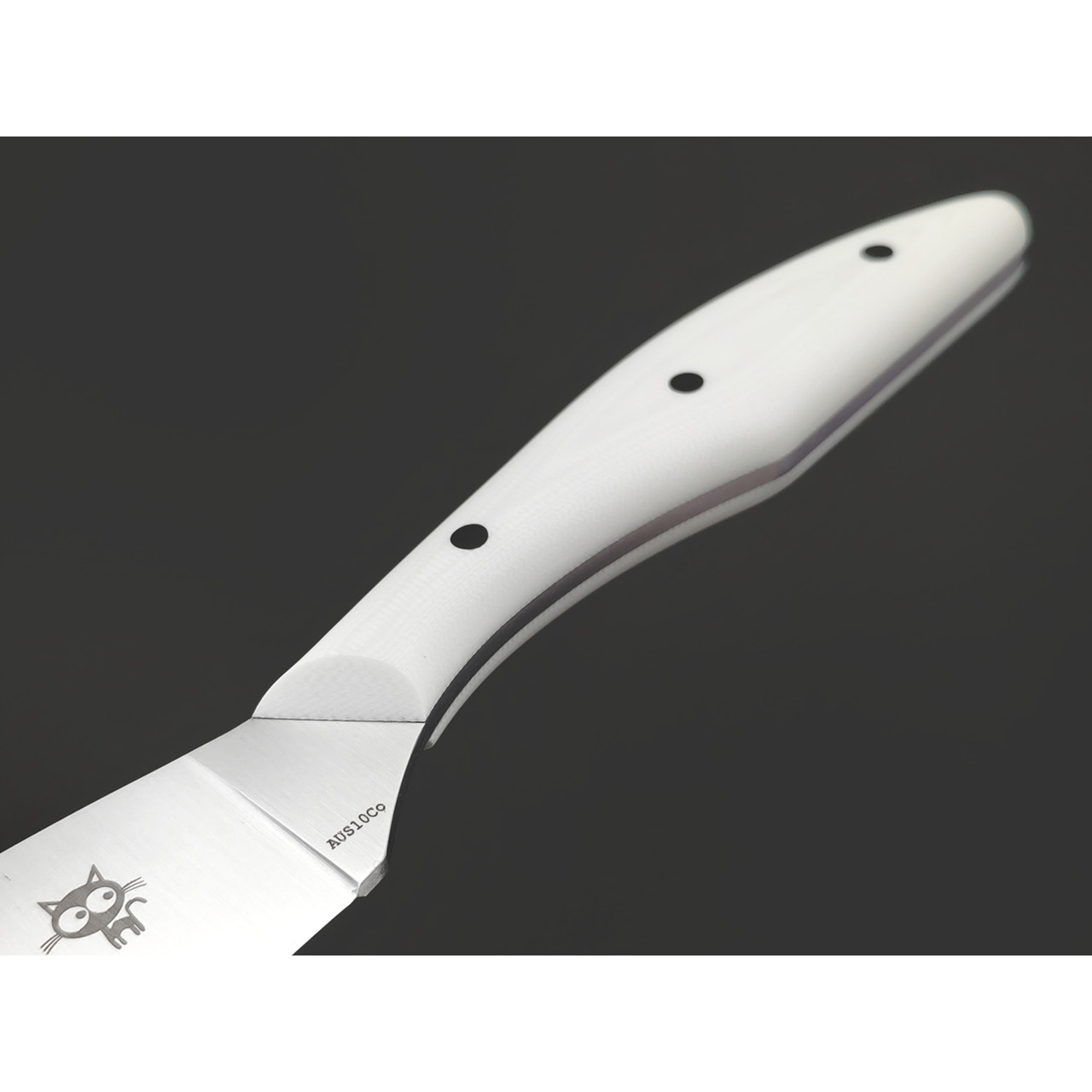 Золотое Сечение нож Загадочная Лагерта - Котики, сталь Aus-10Co satin, рукоять G10 white