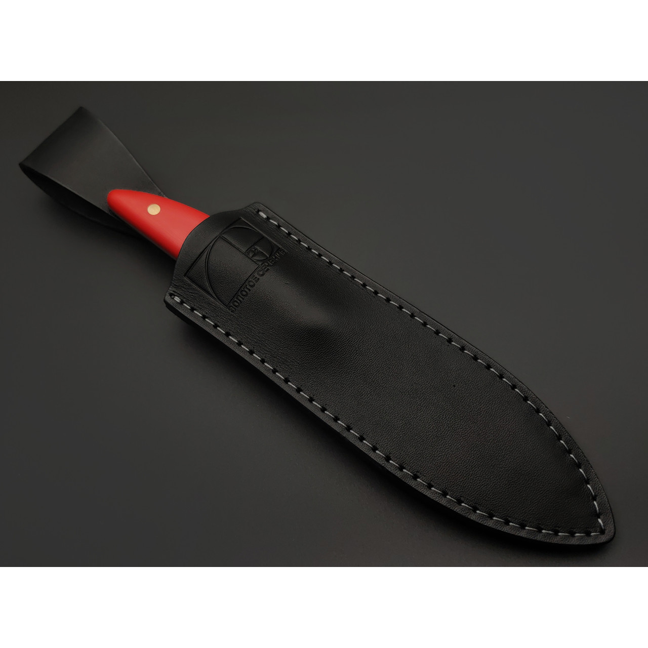 Золотое Сечение нож Загадочная Лагерта - Котики, сталь Aus-10Co satin, рукоять G10 red, пины латунь