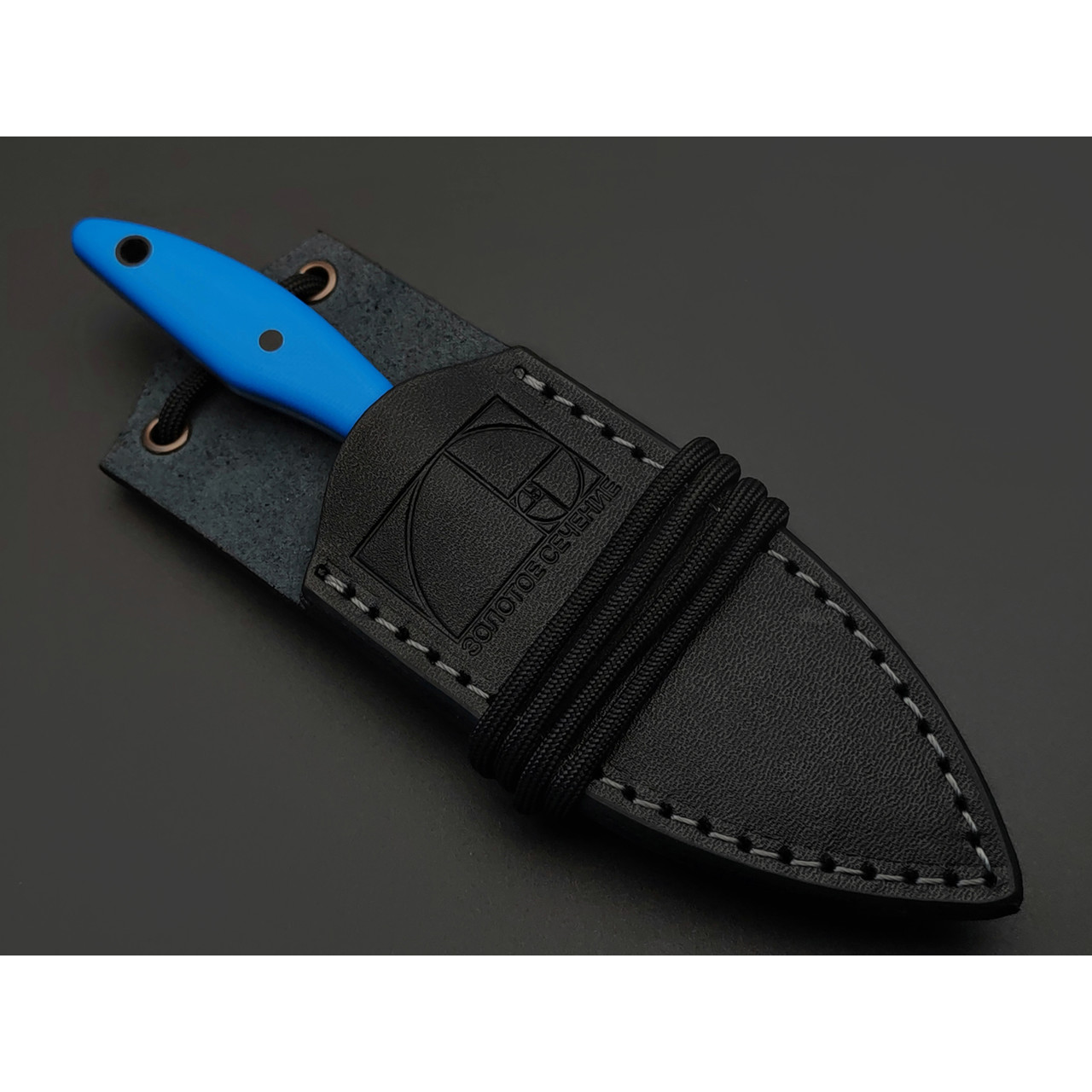 Золотое Сечение нож Канадский MINI - Котики, сталь Aus-10Co satin, рукоять G10 blue