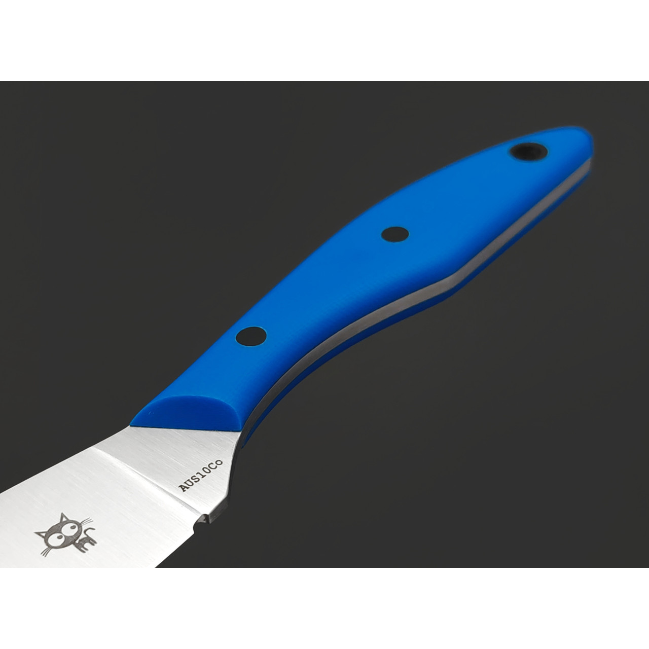 Золотое Сечение нож Канадский MINI - Котики, сталь Aus-10Co satin, рукоять G10 blue